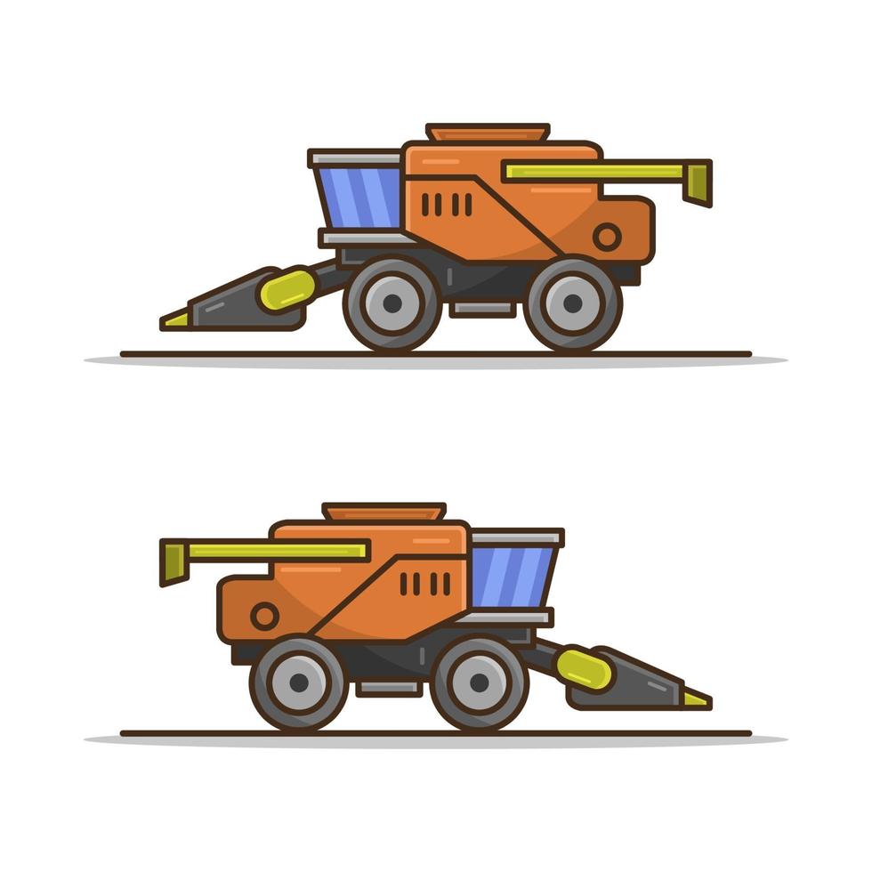 Combine Harvester On White Background vector