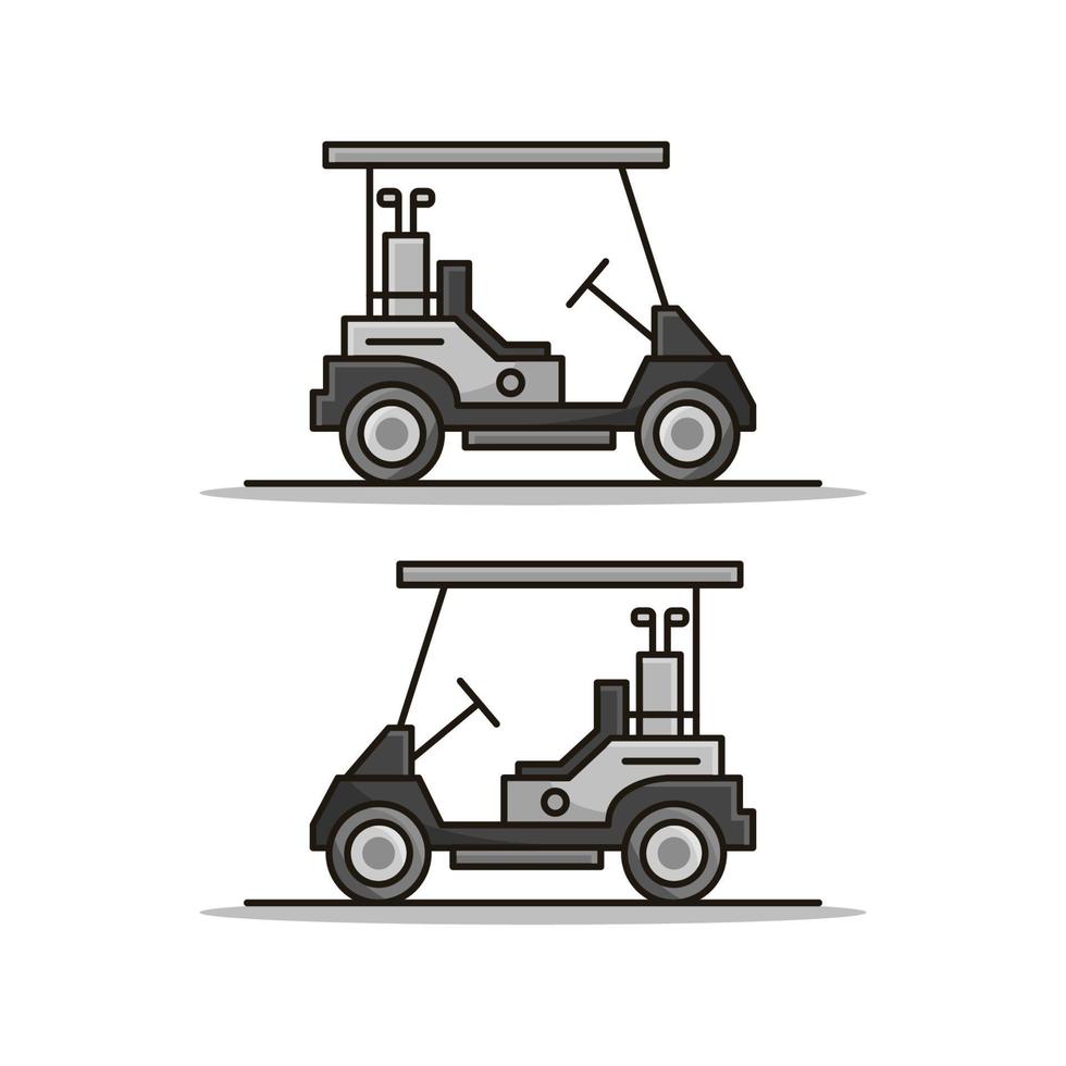 Golf Car On White Background vector