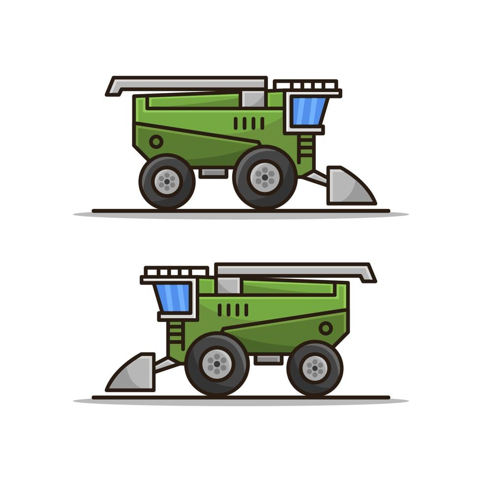 Harvester Combine On White Background vector