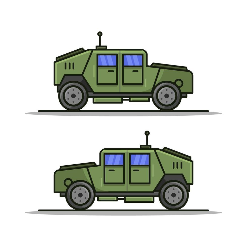 Jeep militar sobre fondo blanco. vector