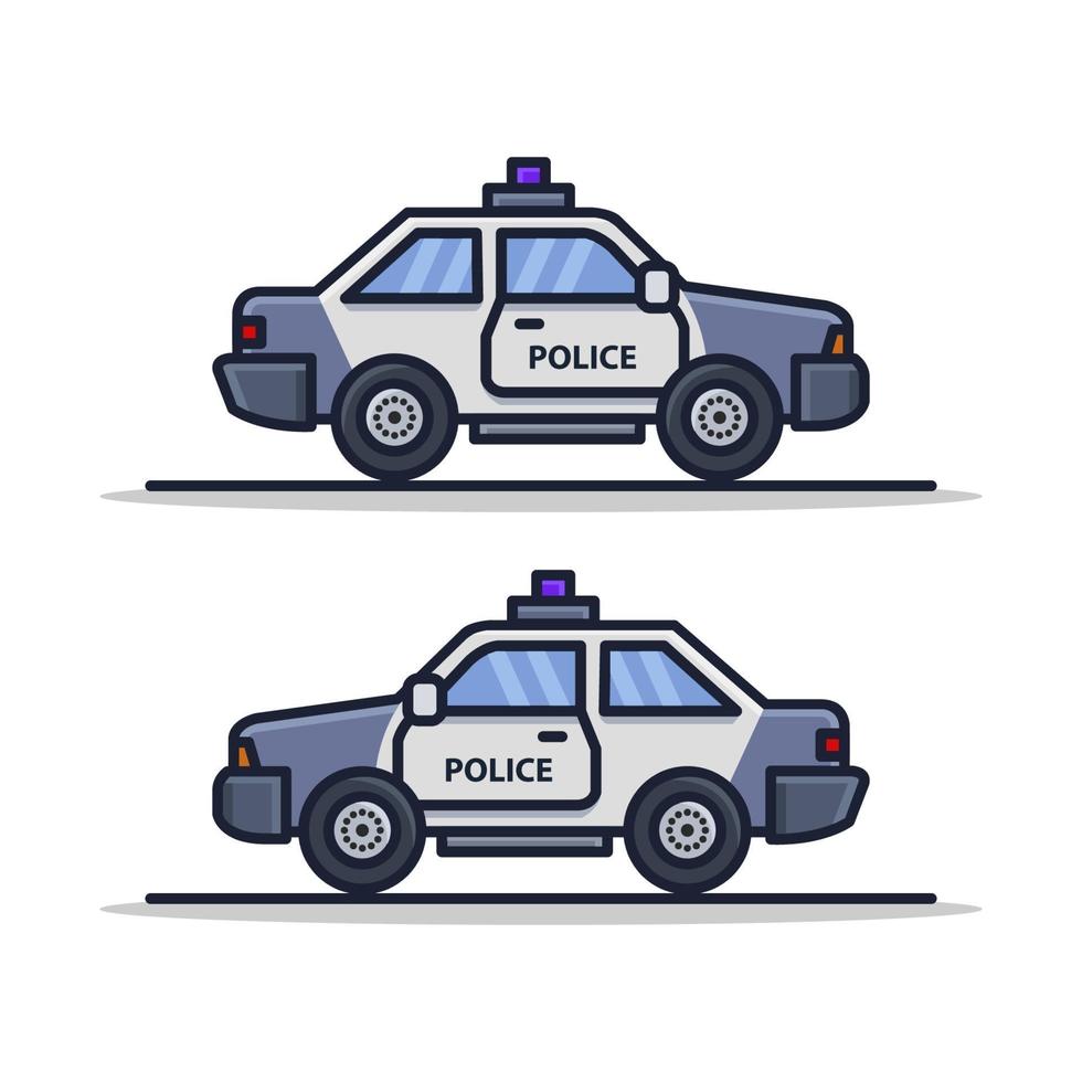 coche de policía, blanco, plano de fondo vector