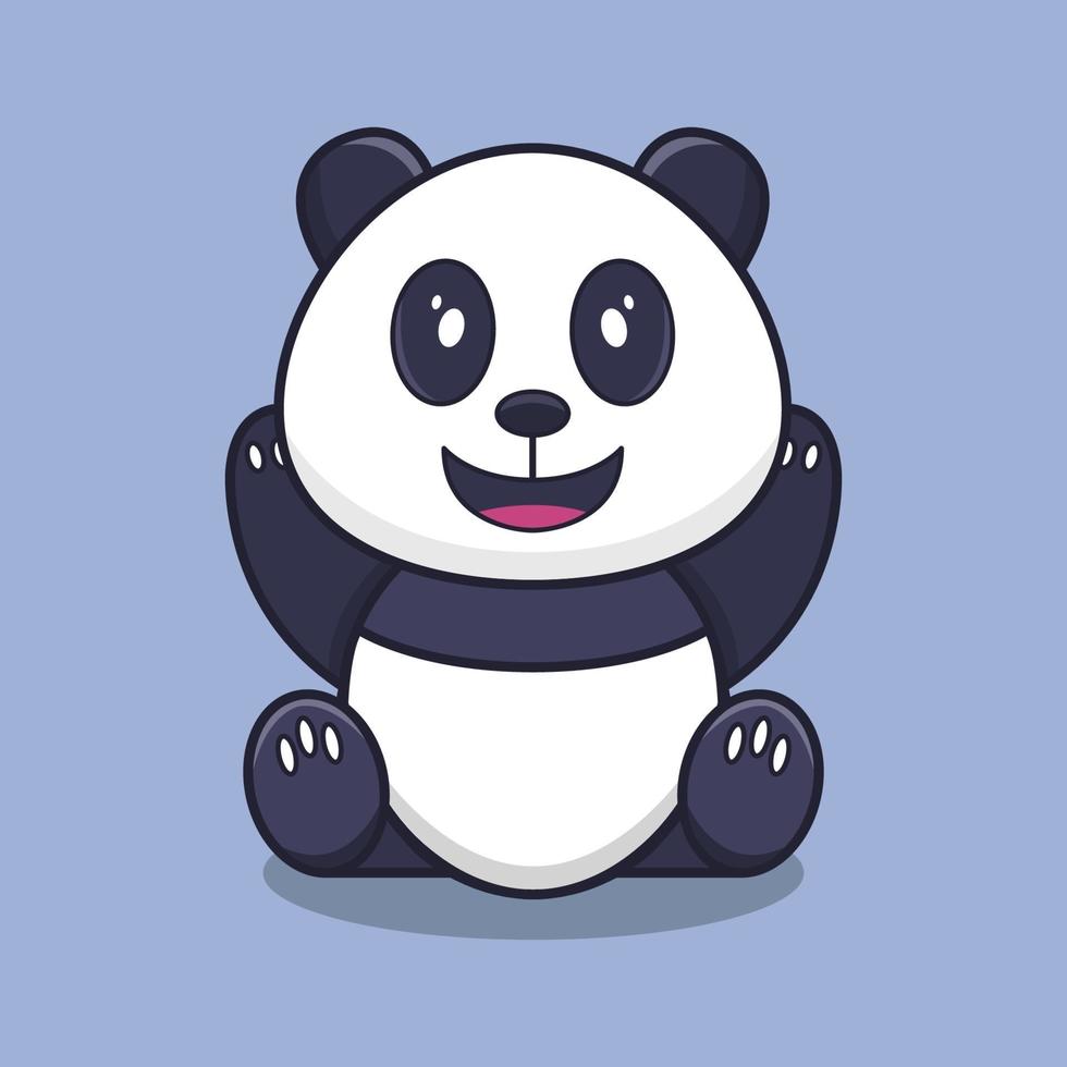 Panda On Blue Background vector