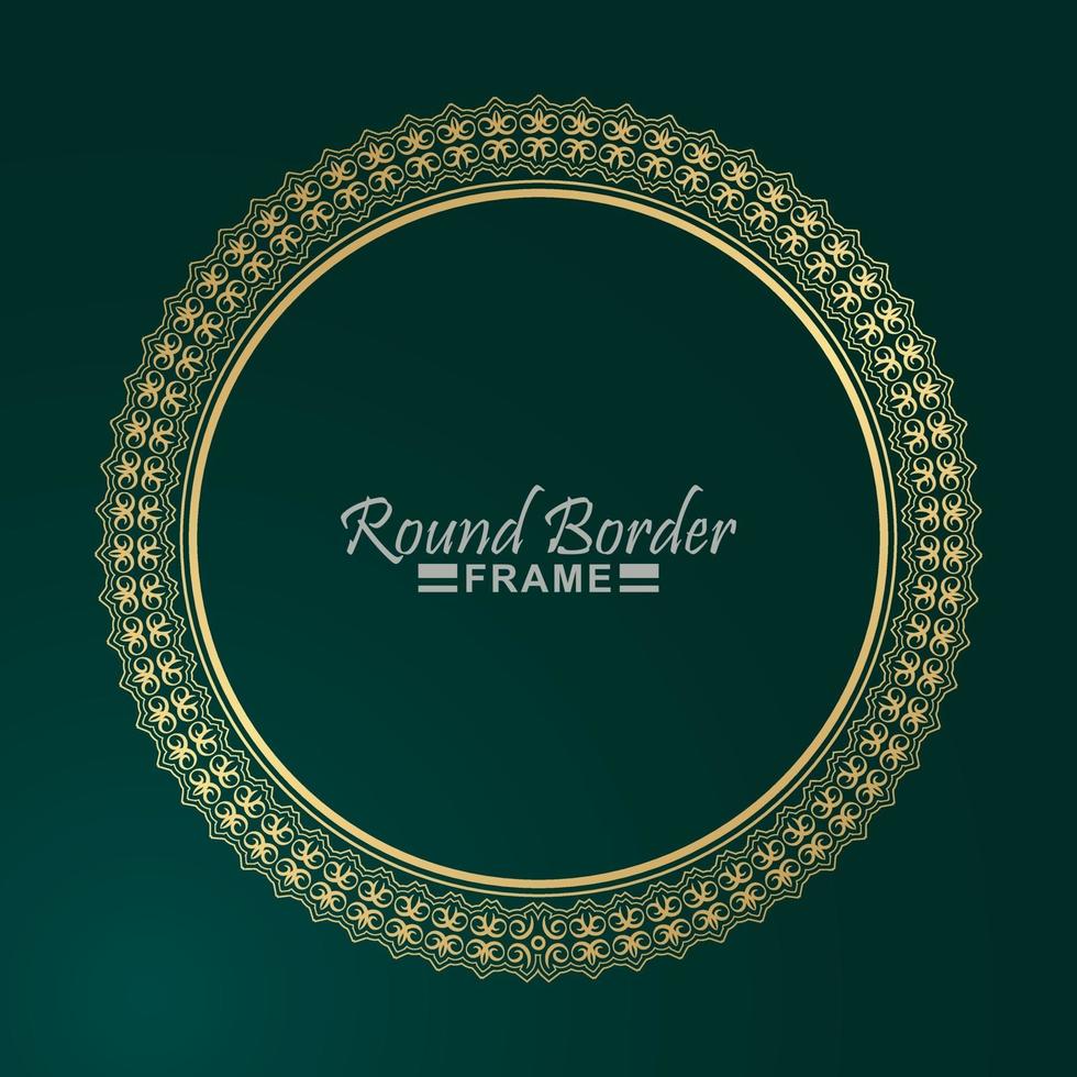 Luxury round border frame design vector