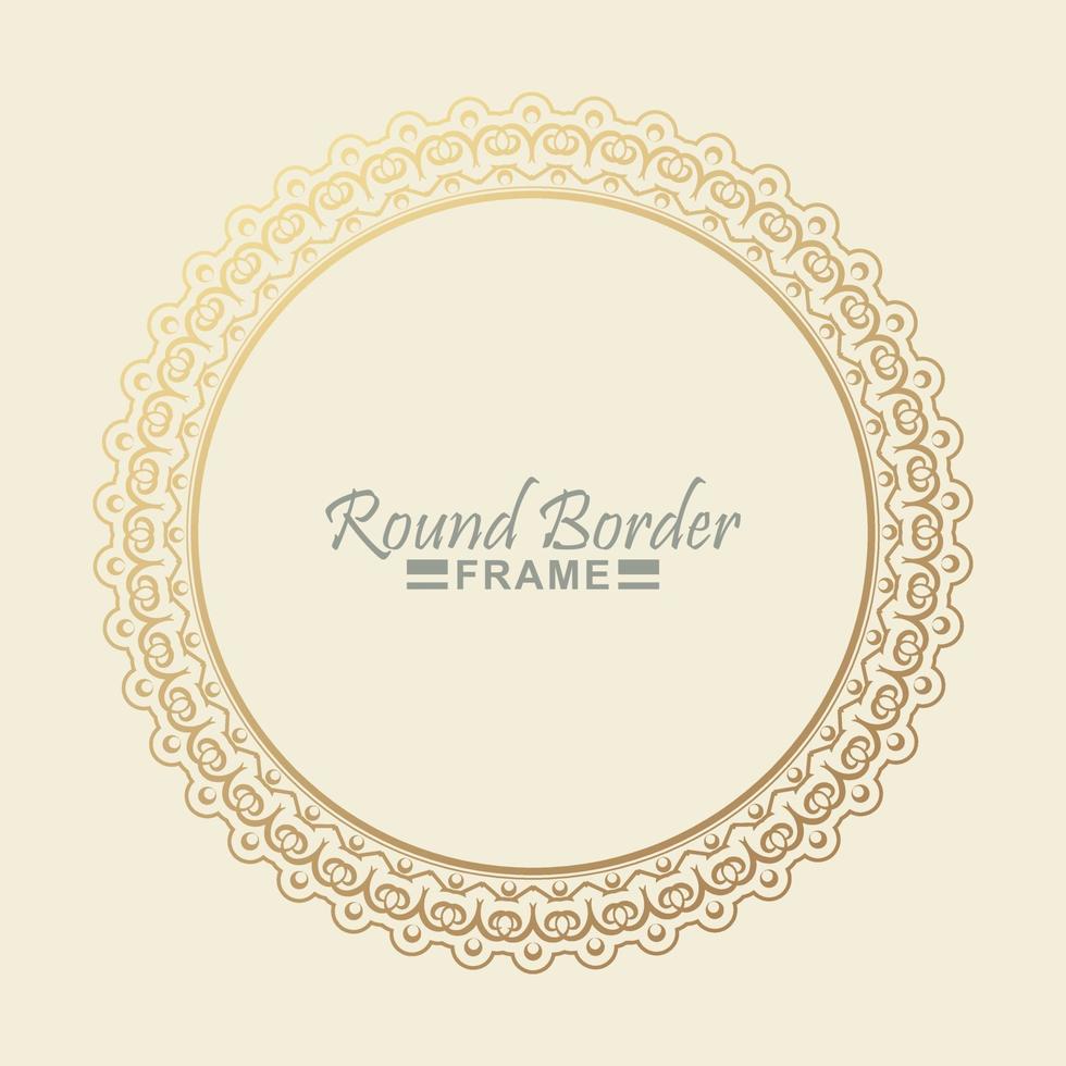 Luxury round border frame design vector