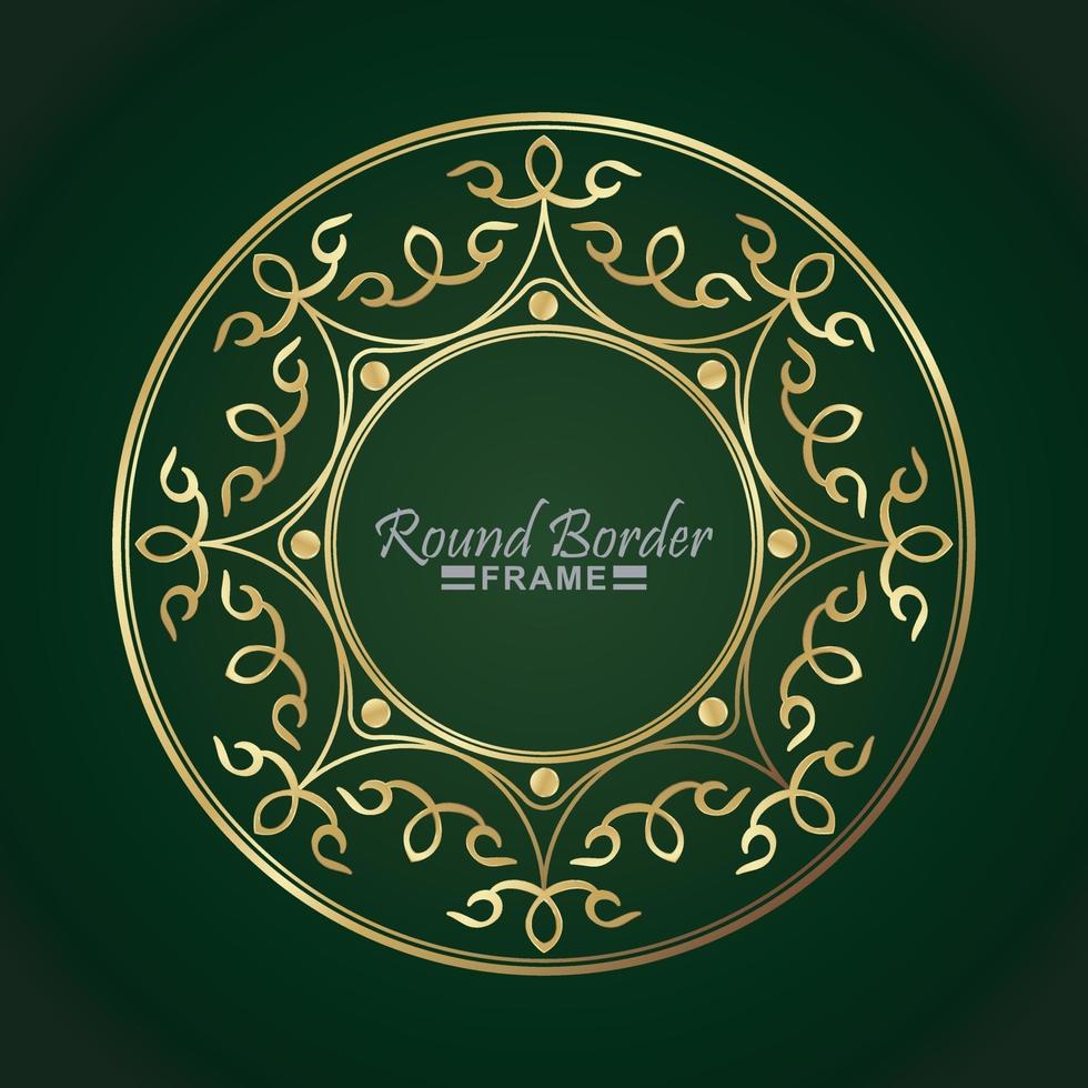 Luxury round border frame design vector