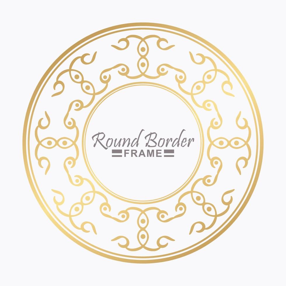 Luxury round border frame design vector