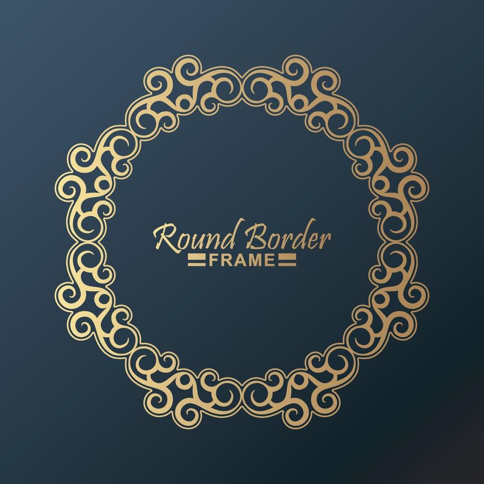 Luxury round border frame design vector