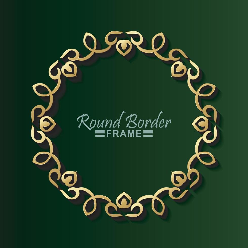 Luxury round border frame design vector