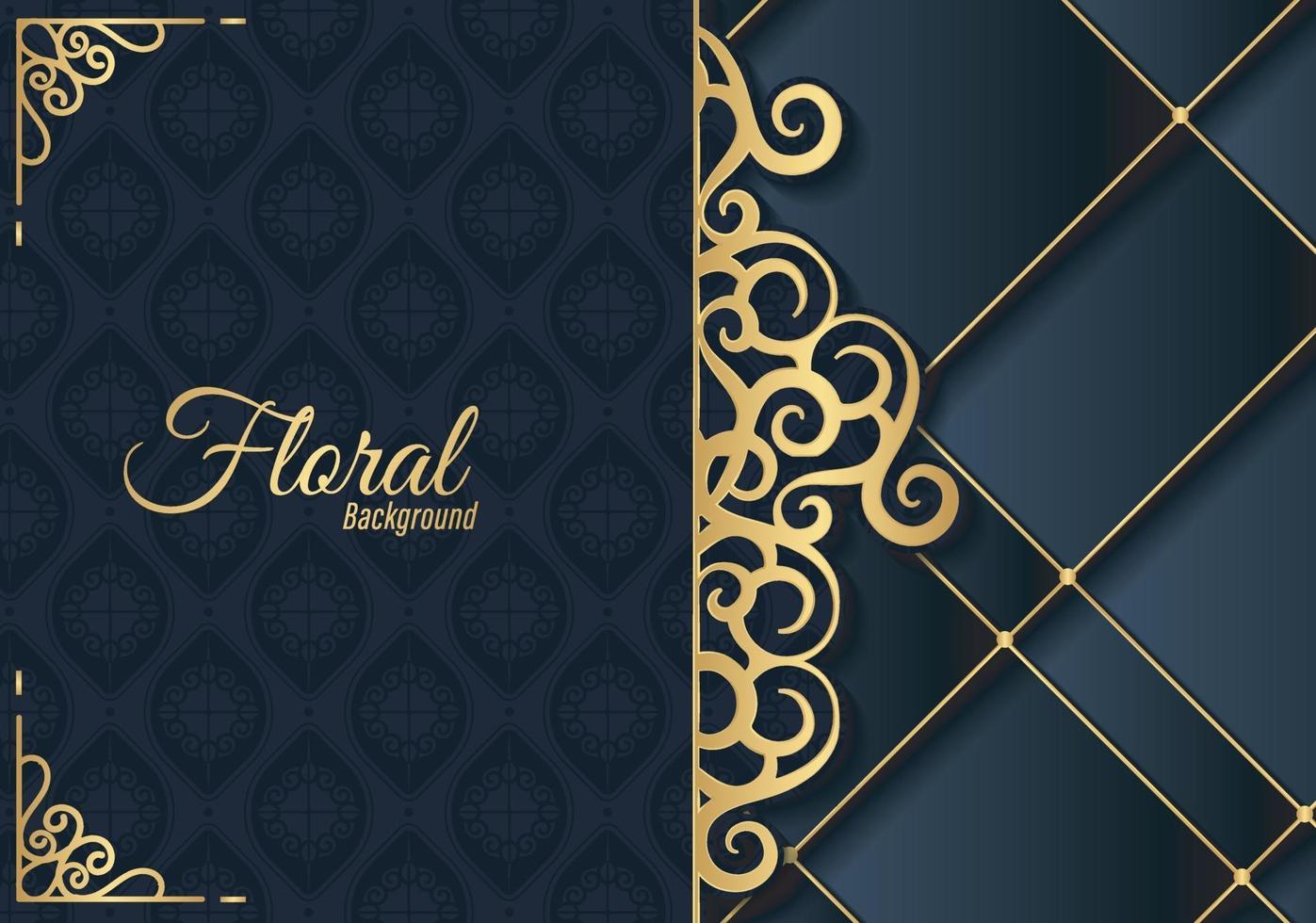 Luxury dark floral ornament background concept vector