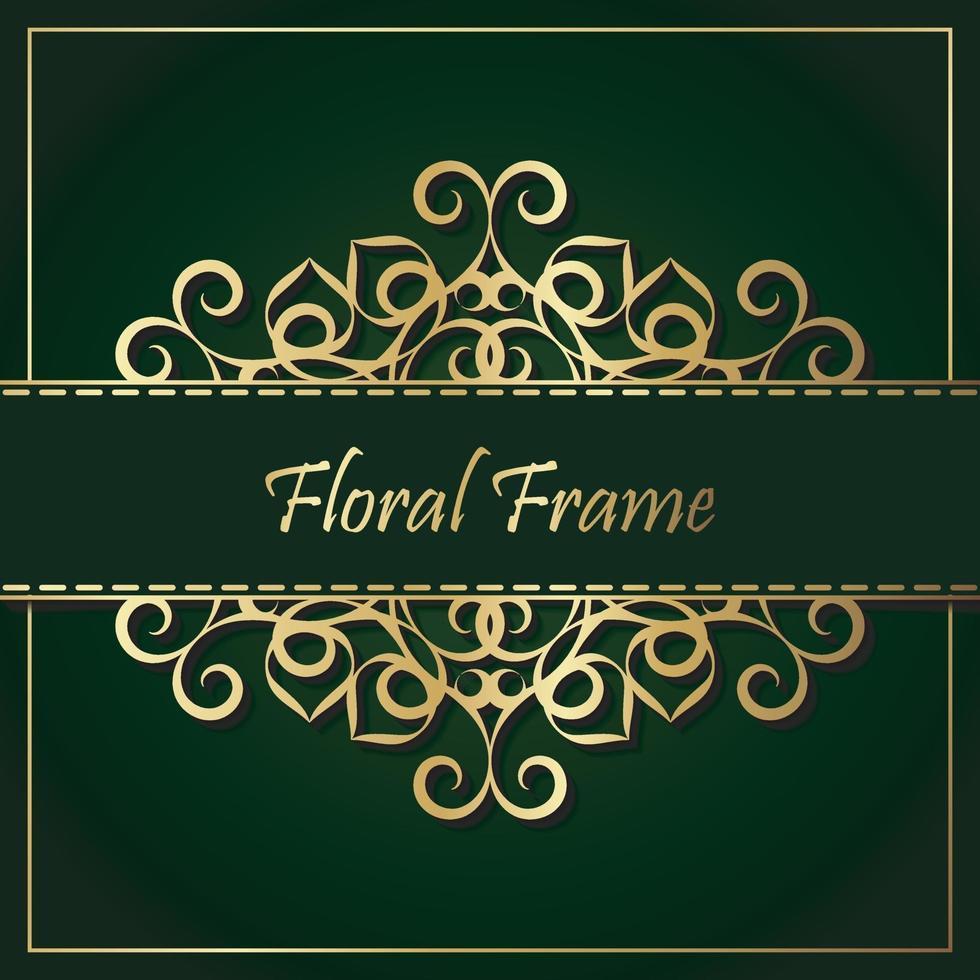Luxury gold decorative floral frame background vector