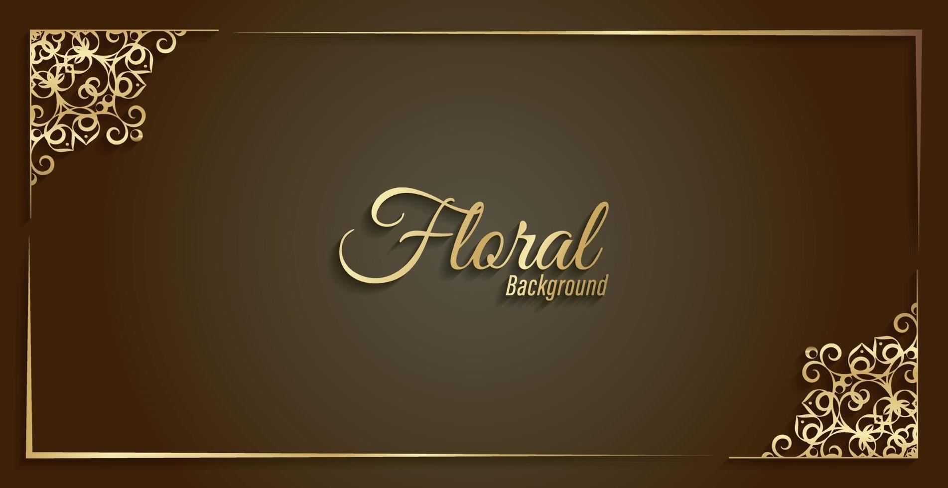 fondo de marco floral decorativo dorado de lujo vector