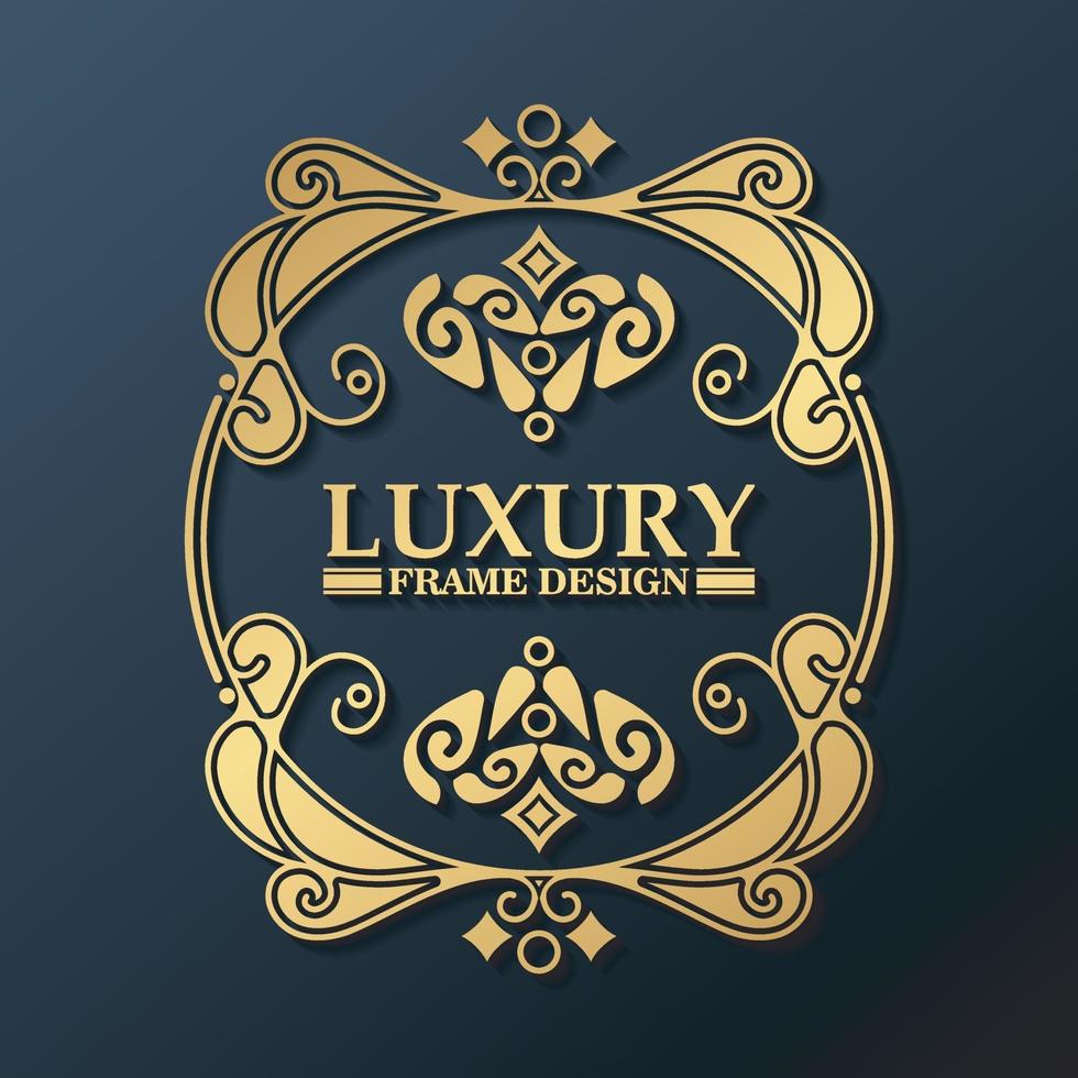 Luxury gold decorative floral frame background vector