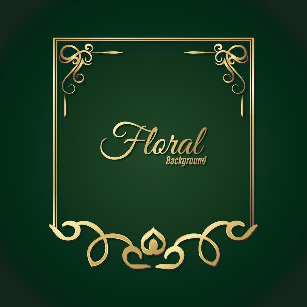 Luxury gold decorative floral frame background vector