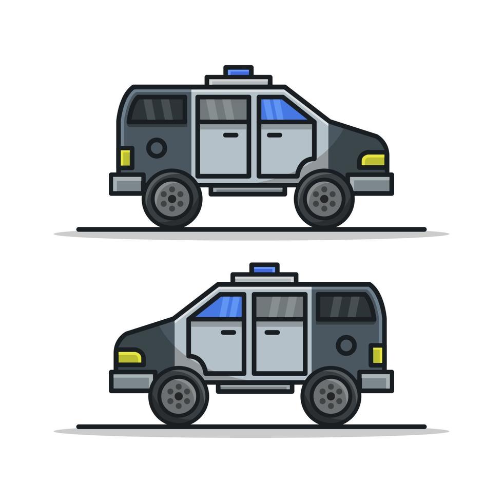 camioneta de la policía, blanco, plano de fondo vector