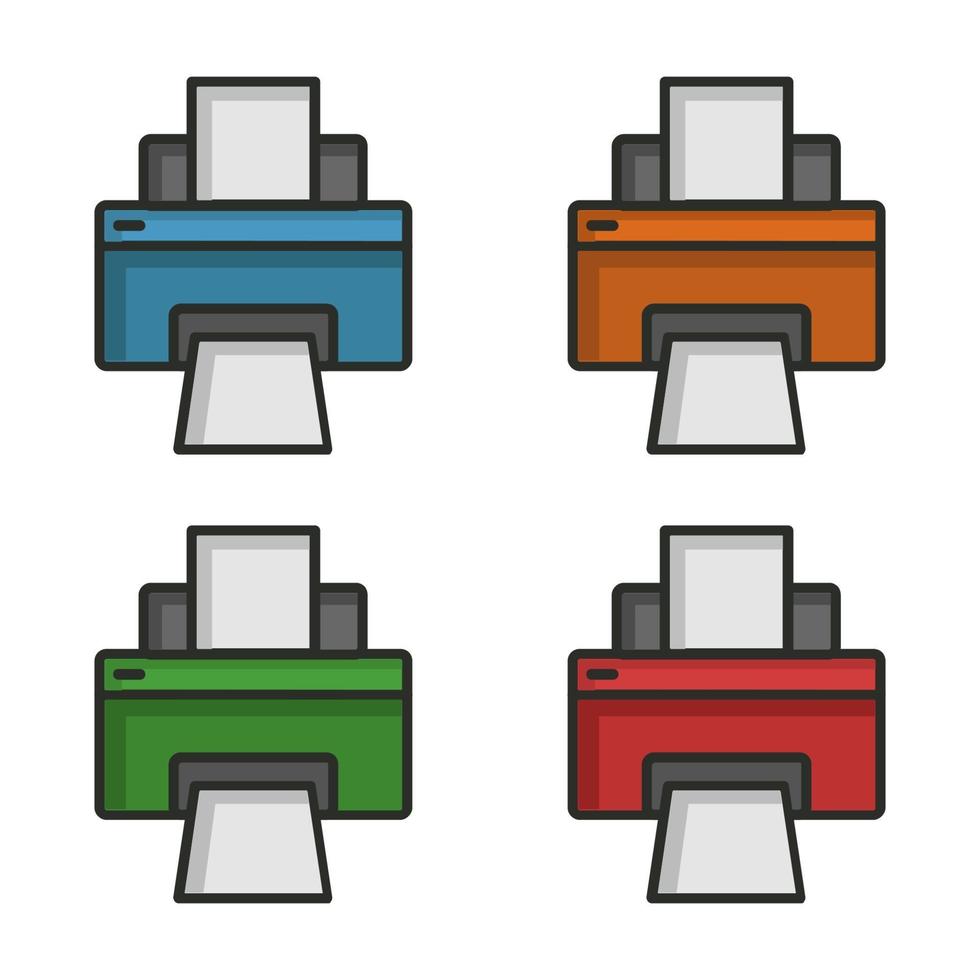 Printer On White Background vector