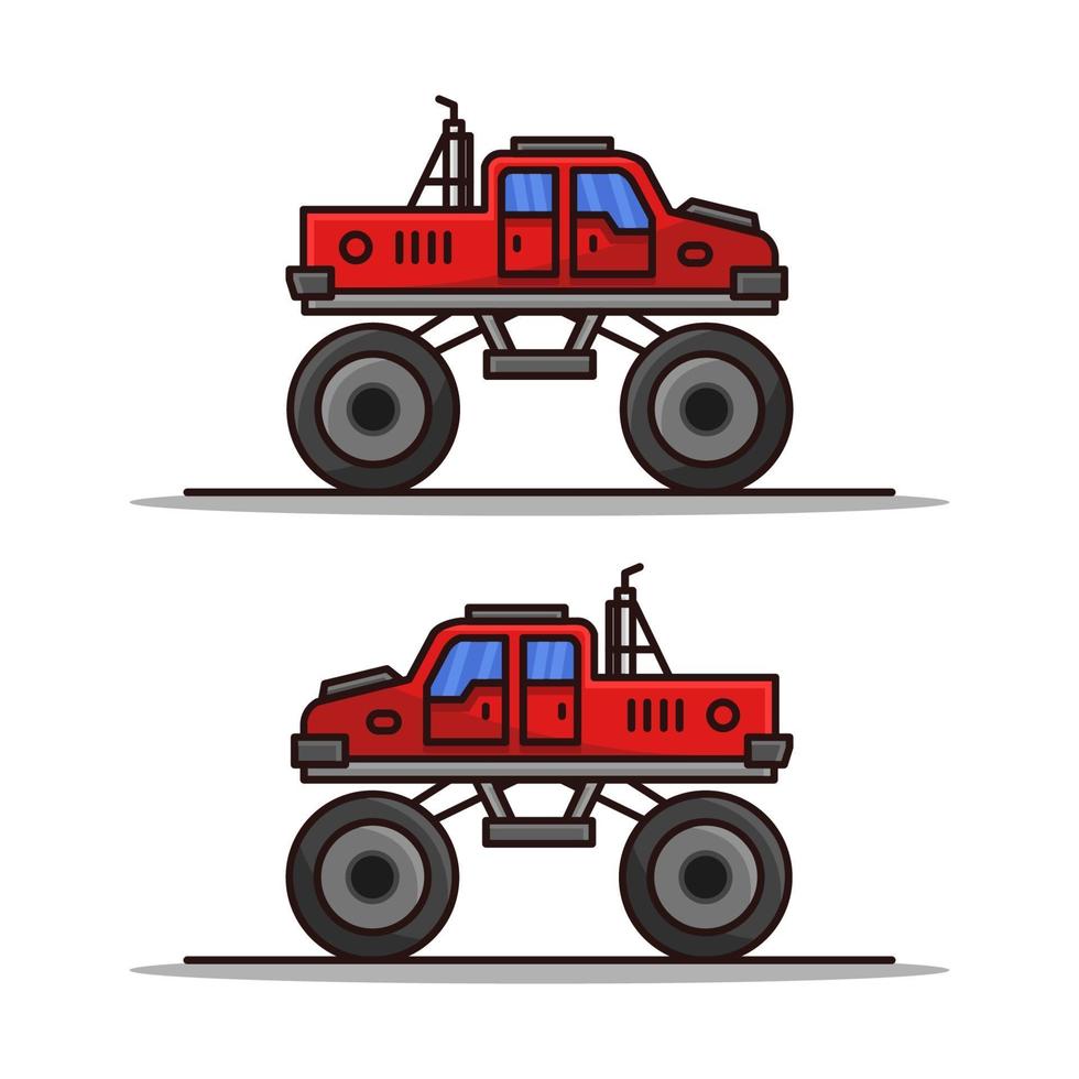 Monster Car On White Background vector