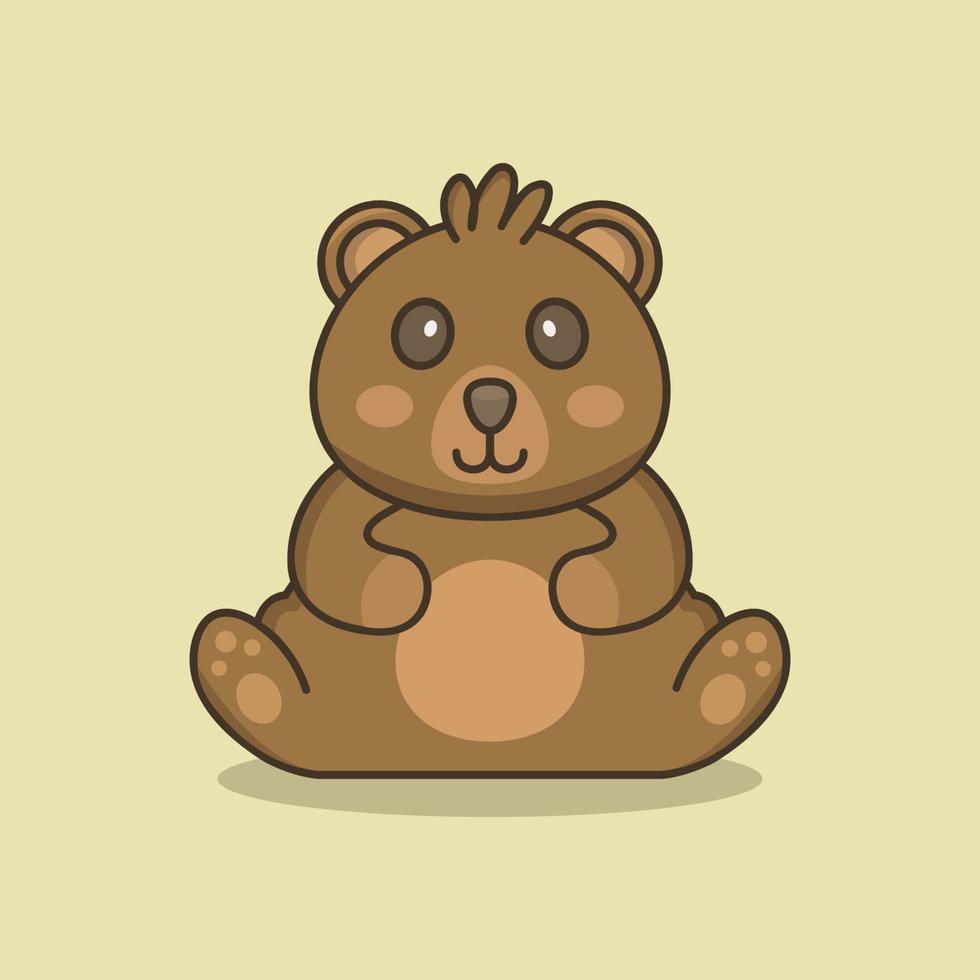 Teddy Bear On Green Background vector