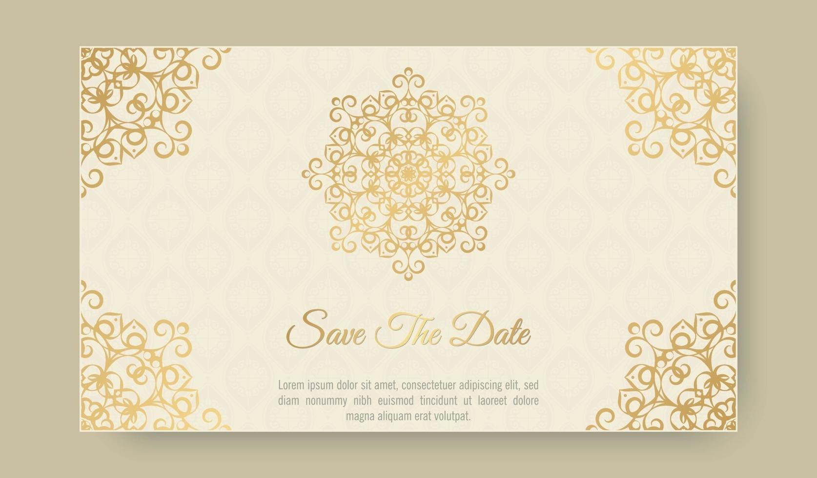 elegante plantilla de tarjeta de boda ornamental vector