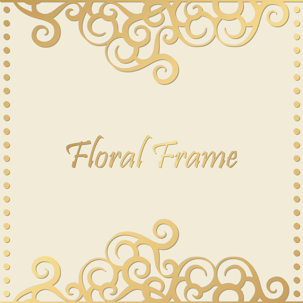 fondo de marco floral decorativo de lujo vector