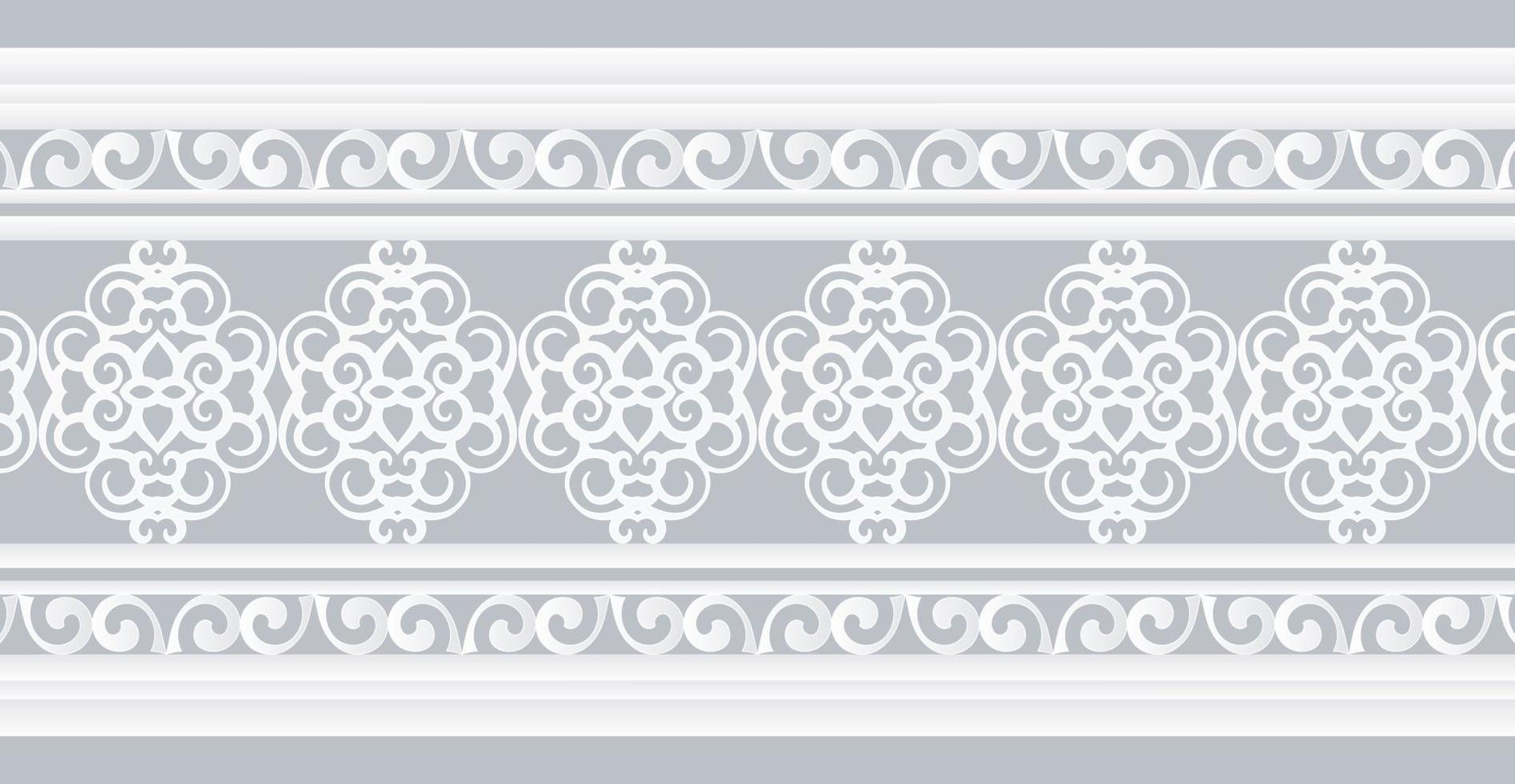 plantilla de diseño de borde ornamental blanco vector