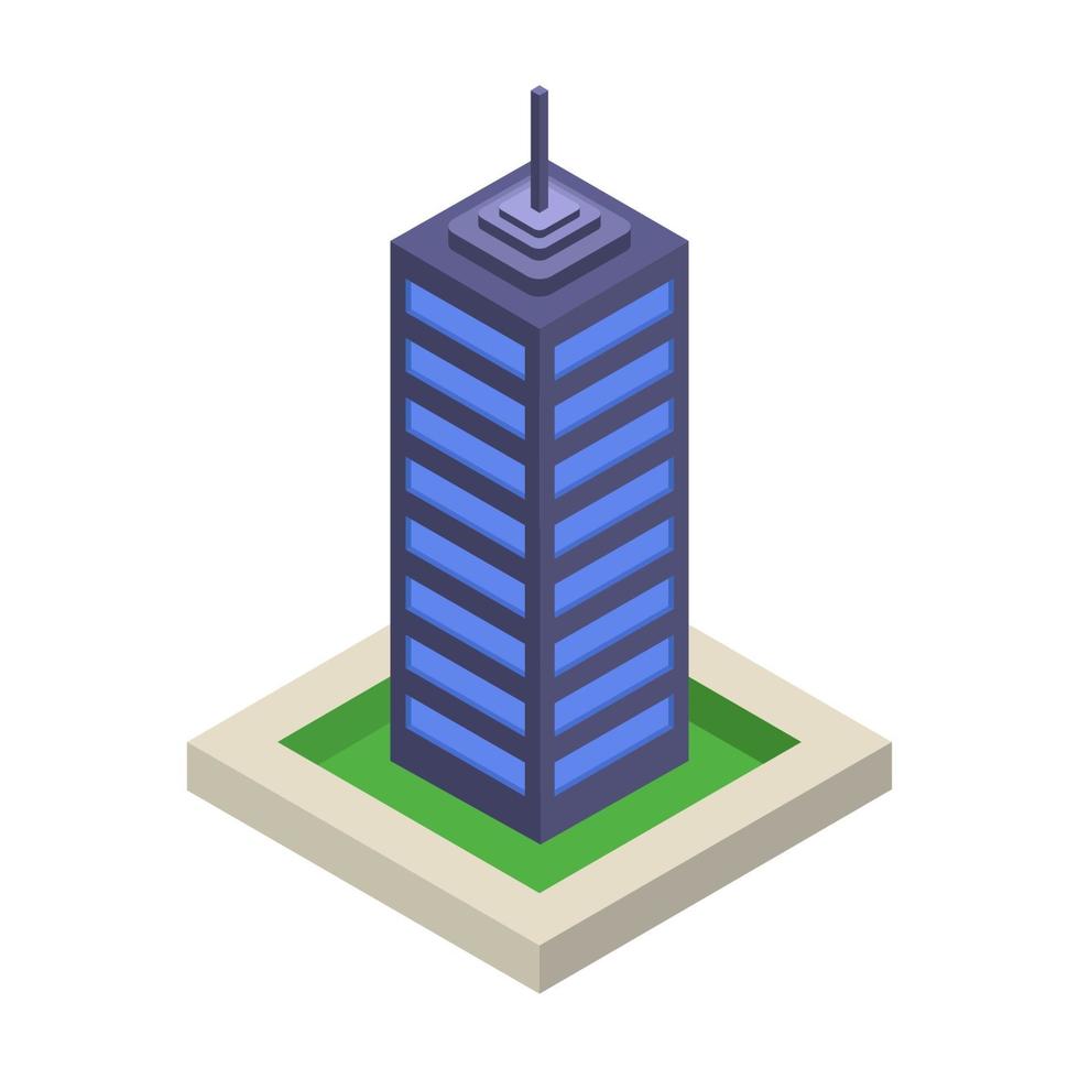 Isometric Skyscraper On White Background vector