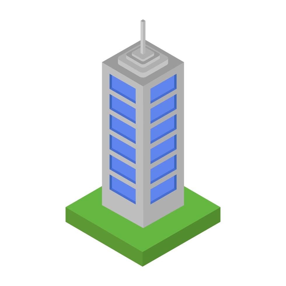 Isometric Skyscraper On White Background vector