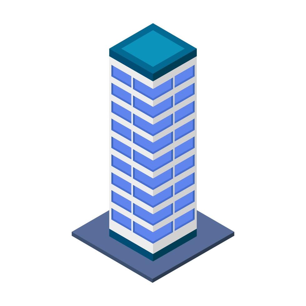 Isometric Skyscraper On White Background vector