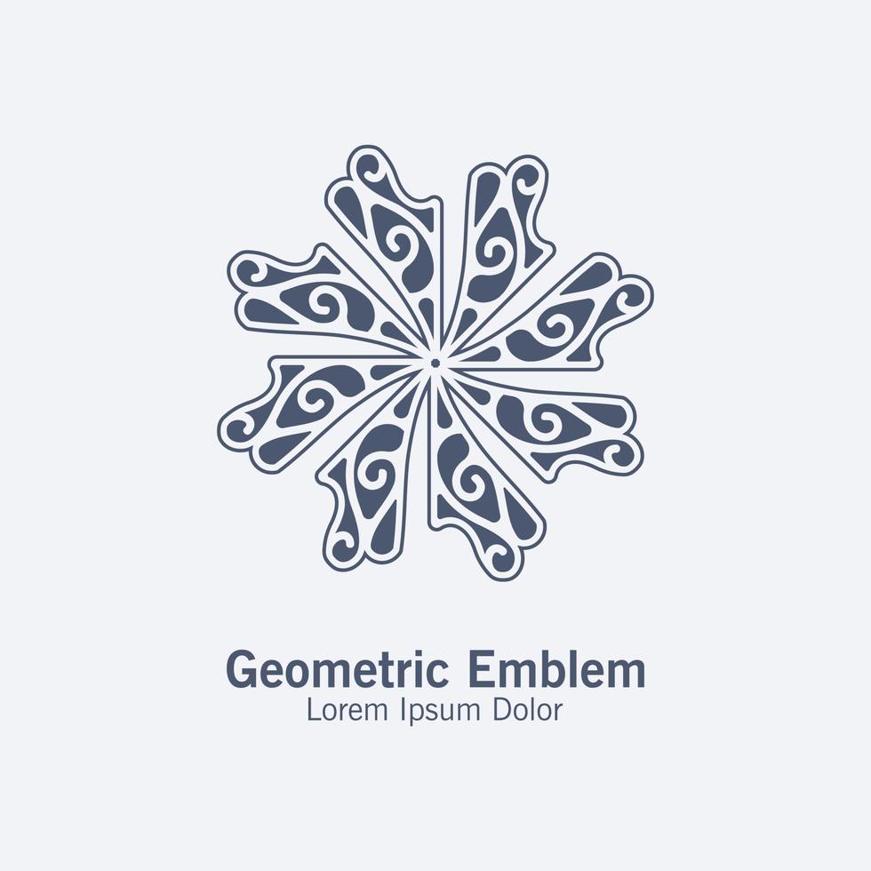 Elegant ornament style line art logo vector