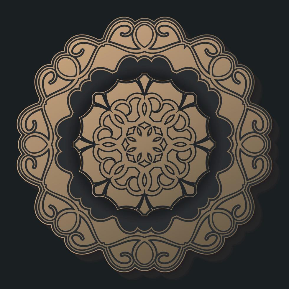 Luxury dark Mandala background design template vector