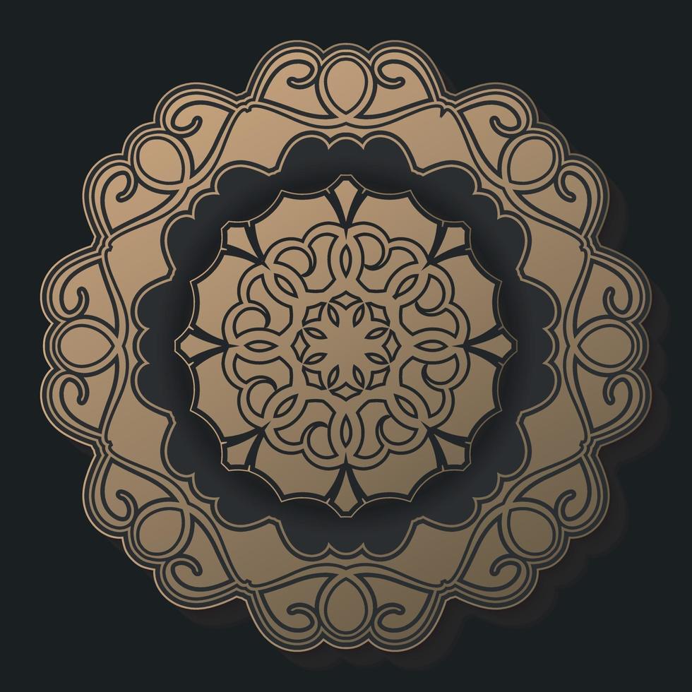 Plantilla de diseño de fondo de mandala oscuro de lujo vector