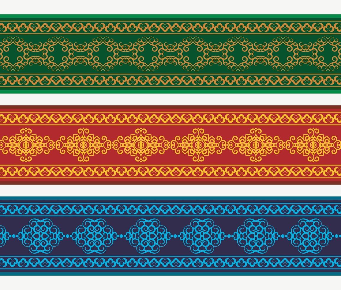 Henna banner border with colorful border vector