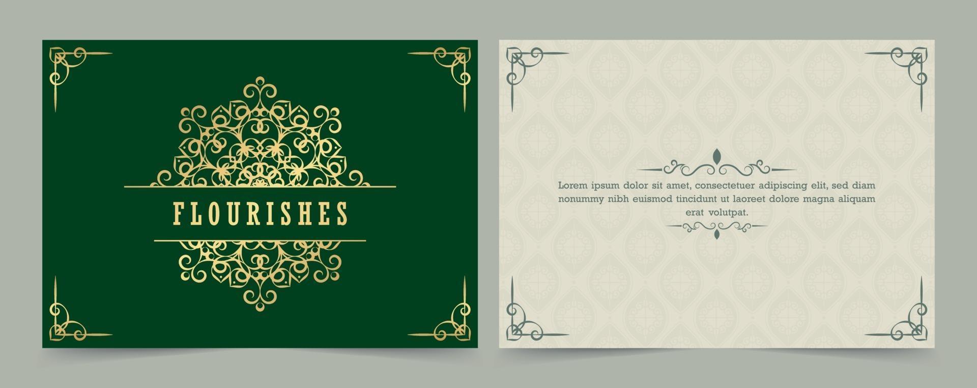 Vintage ornament greeting card calligraphy ornate swirls and vignettes vector