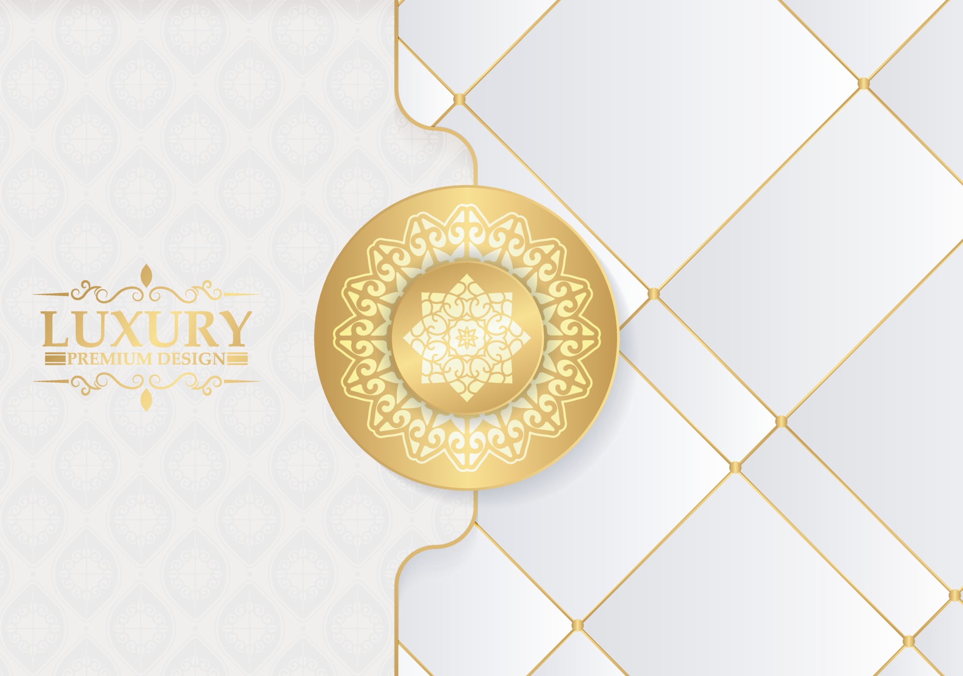 Luxury white and gold mandala background 2185067 Vector Art at Vecteezy