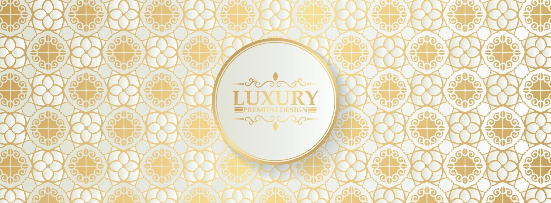 Luxury white ornament pattern design background vector