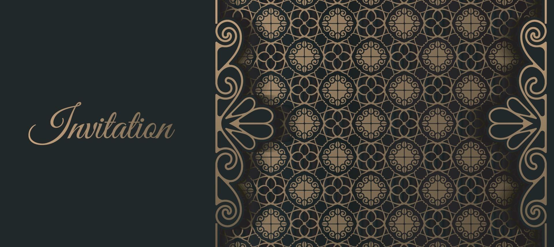 patrón ornamental de estilo de fondo de invitación de lujo vector