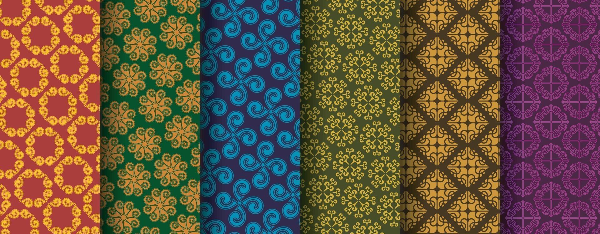 Collection of seamless ornamental ethnic patterns vector