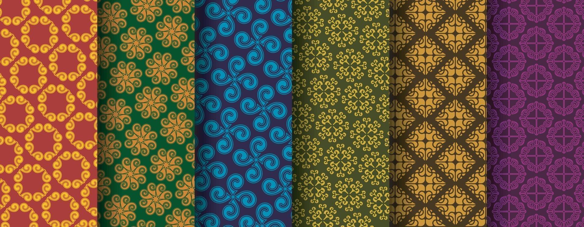 Collection of seamless ornamental ethnic patterns vector