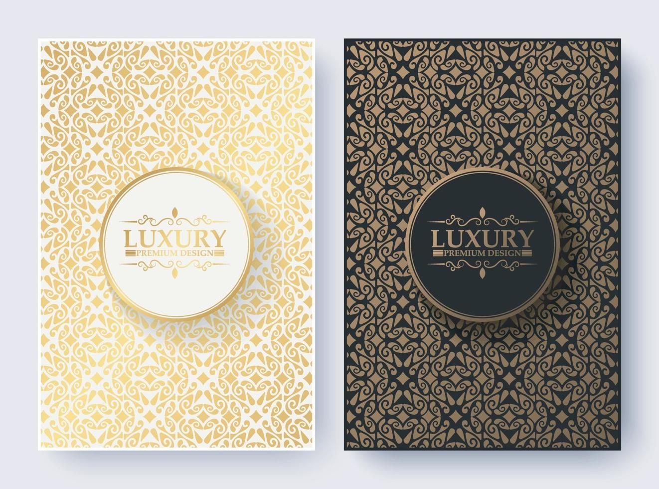 luxury book cover with ornamental pattern texture vector