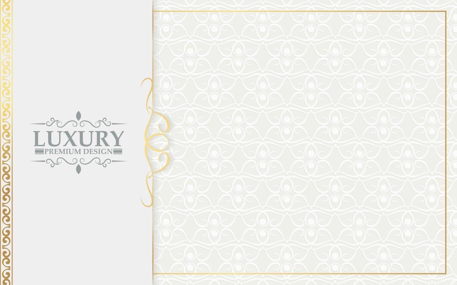 Luxury white calligraphy swirl border background vector