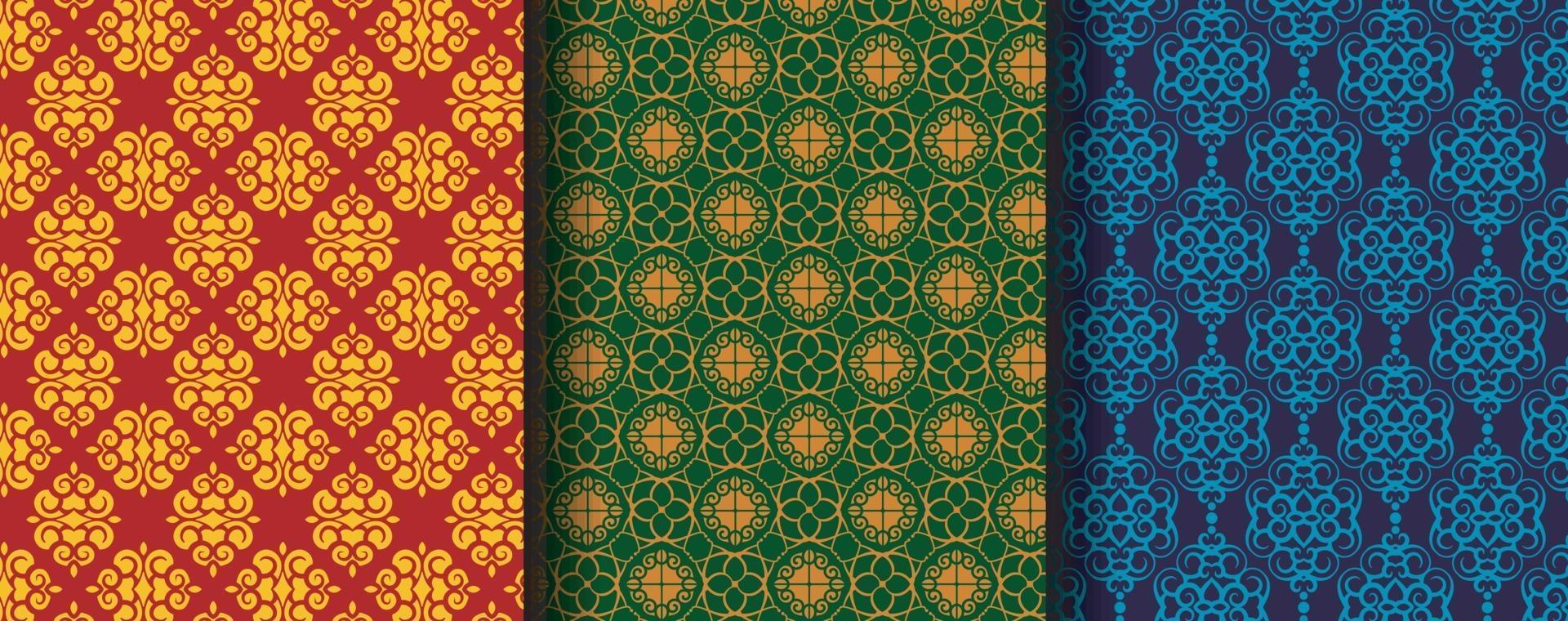 Collection of seamless ornamental ethnic patterns vector