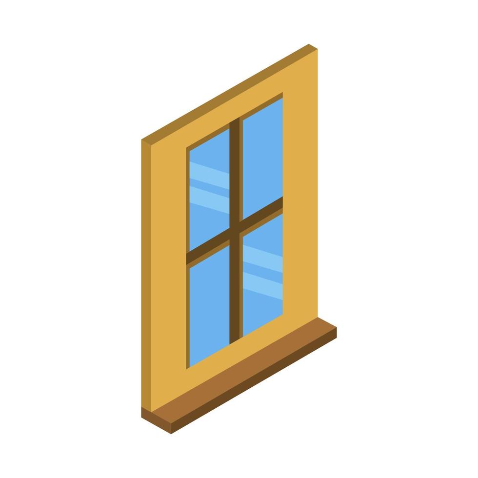 Isometric Window On White Background vector