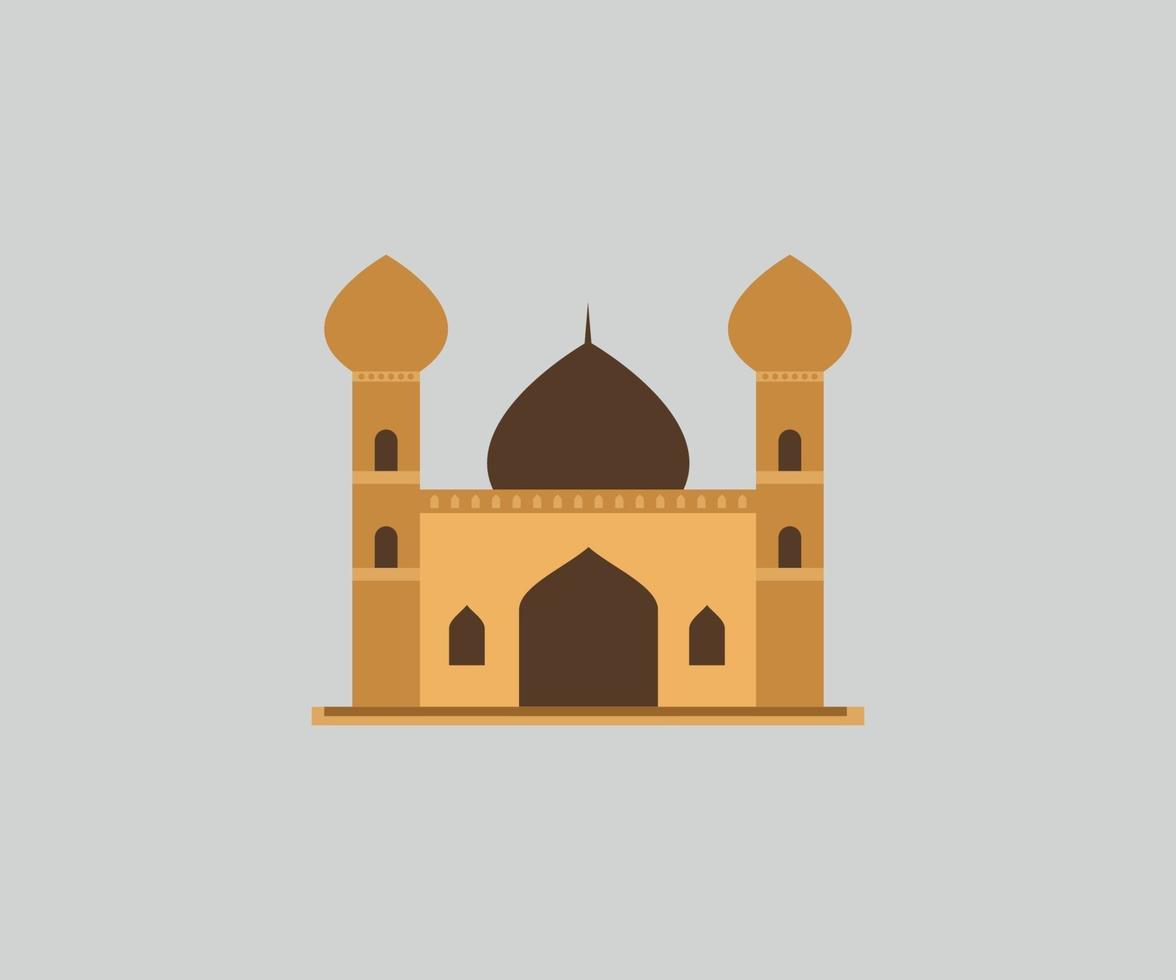 Ramadan kareem mosque golden vector