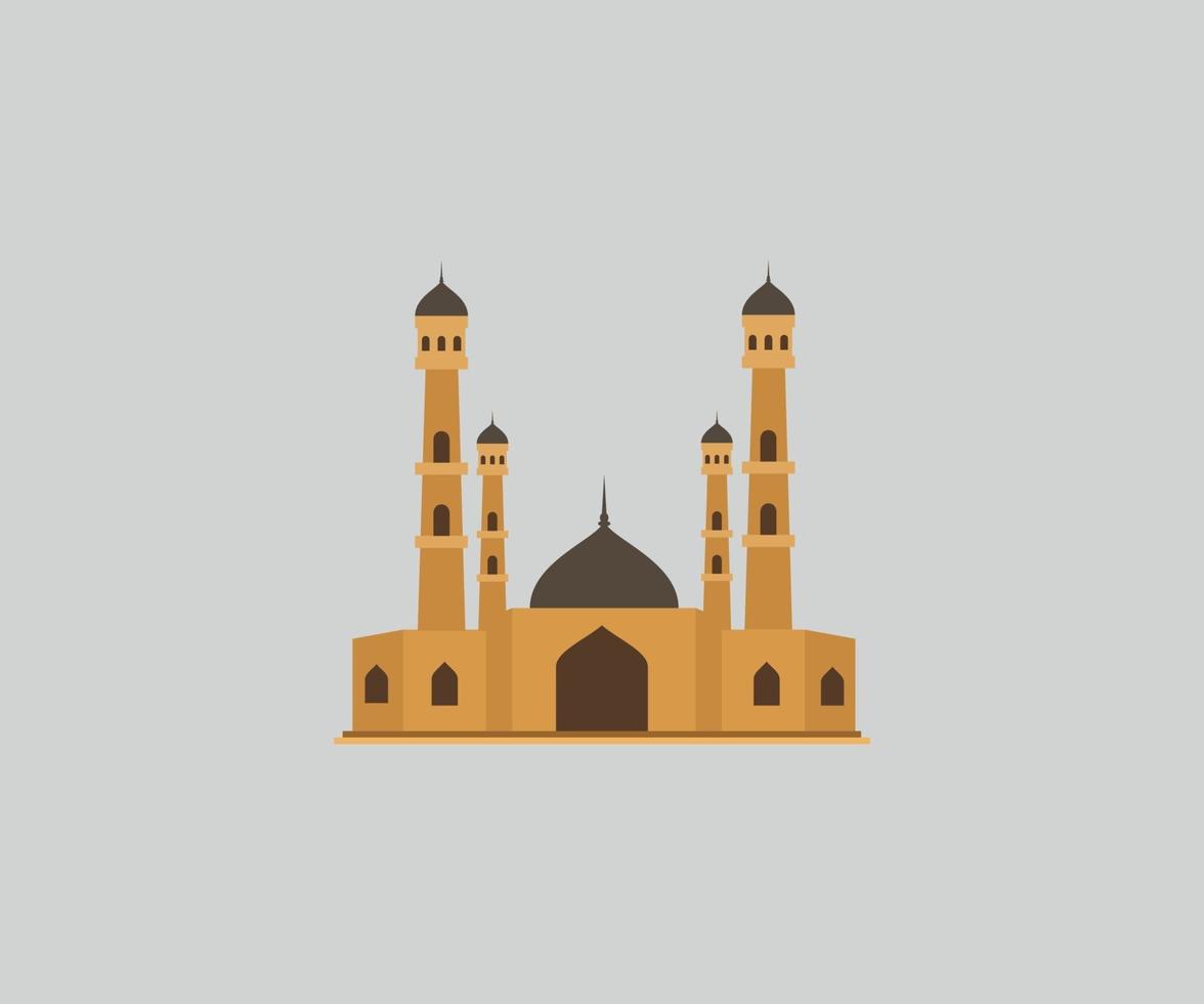 Ramadan kareem mosque golden vector