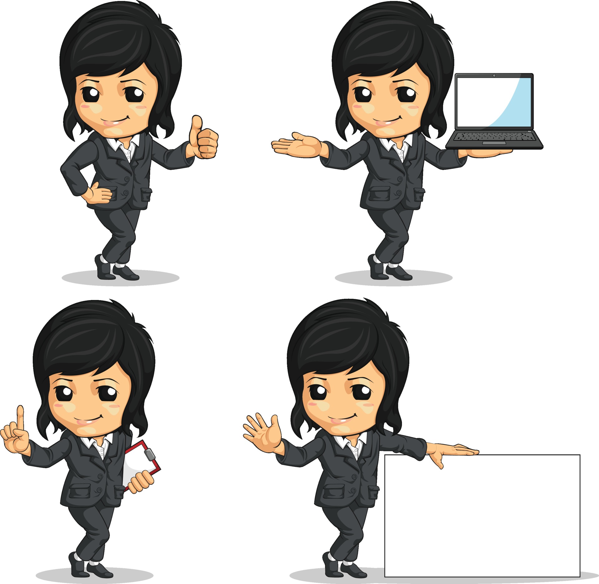 female office worker cartoon