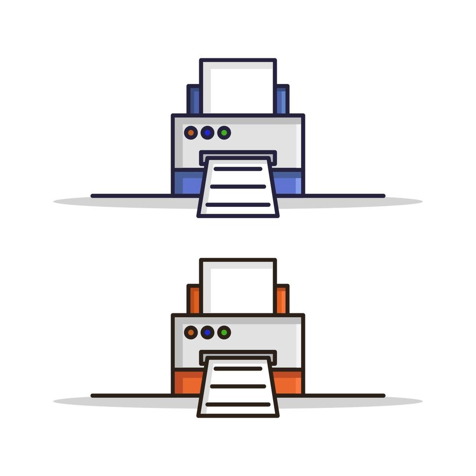 Printer On White Background vector