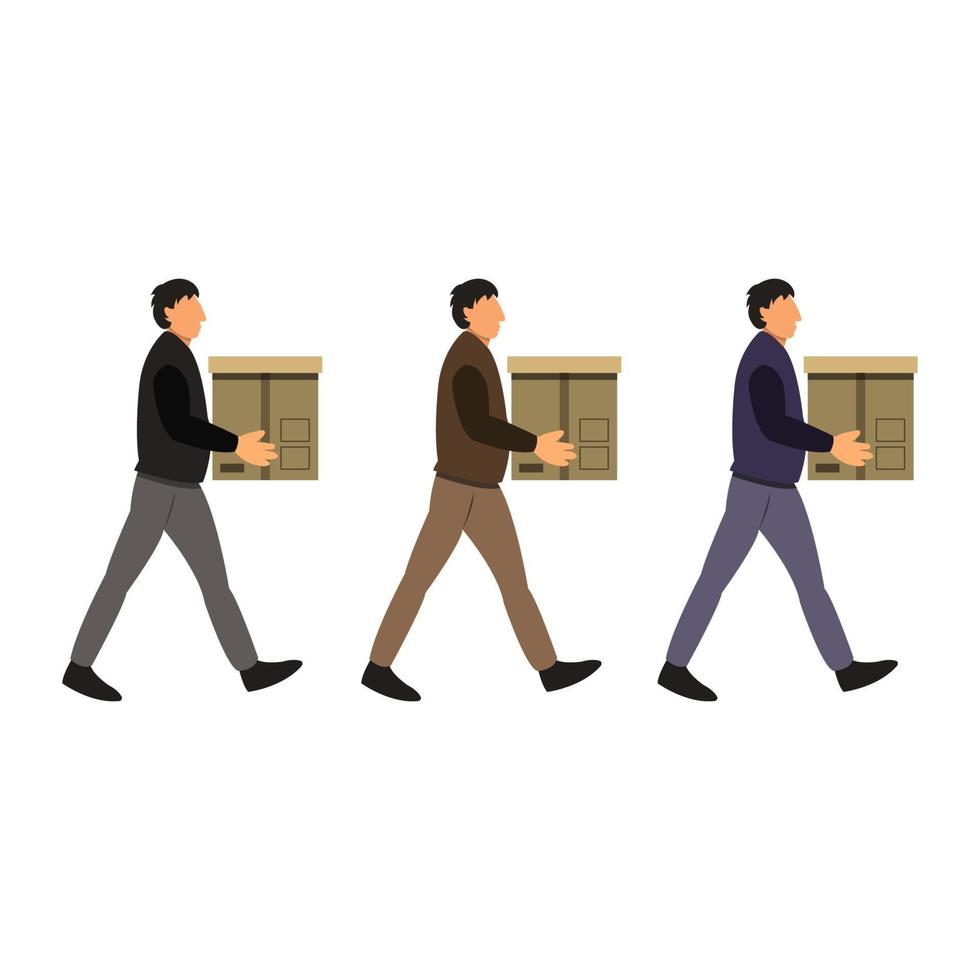 Boy With Box In His Hand vector