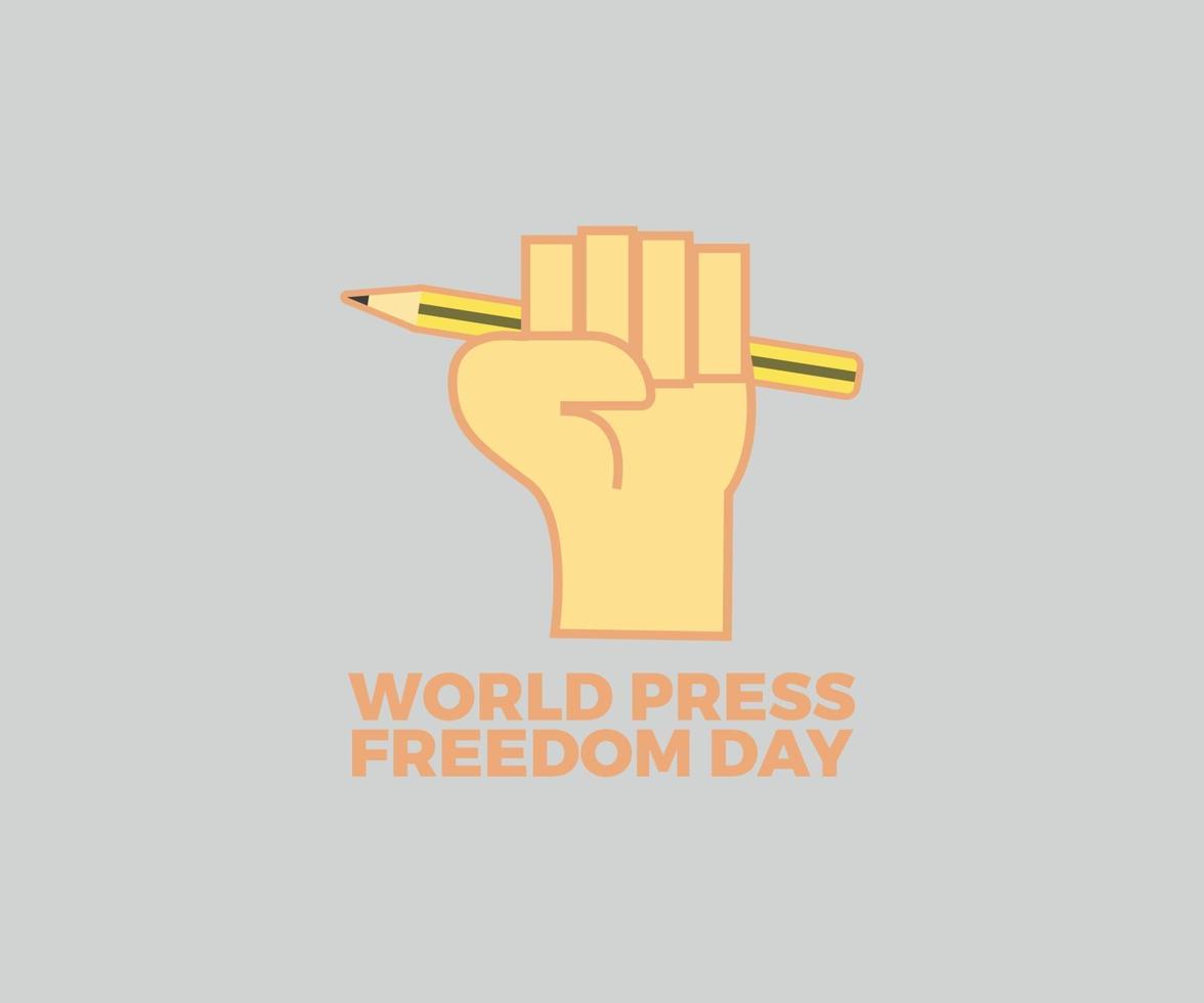 World press freedom day vector graphic design with fist and pencil