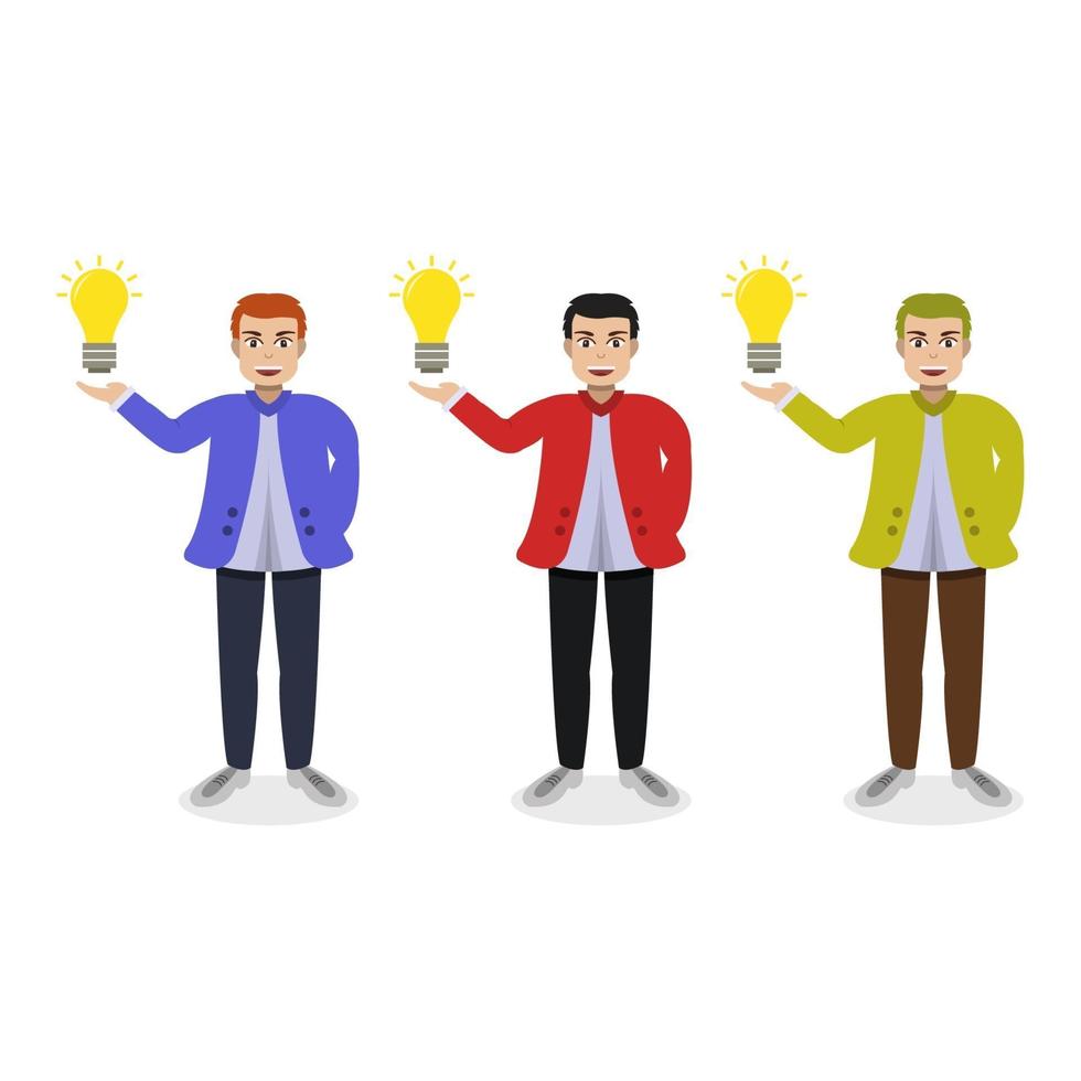 Boy With Idea vector
