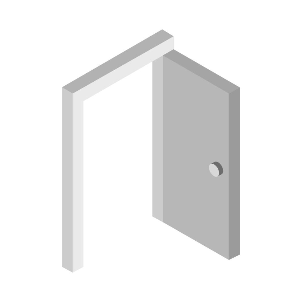 Isometric Door On White Background vector