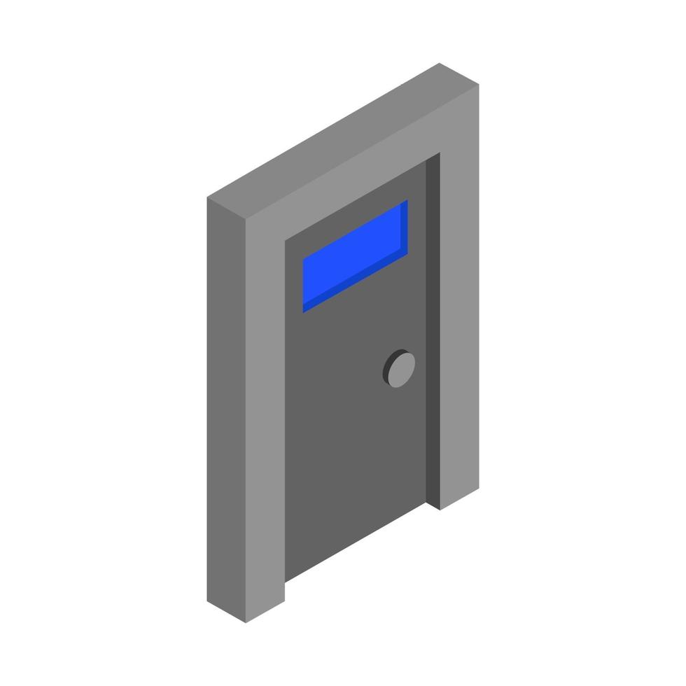 Isometric Door On White Background vector